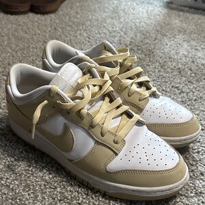 Nike Tan and White Low-Top Sneakers